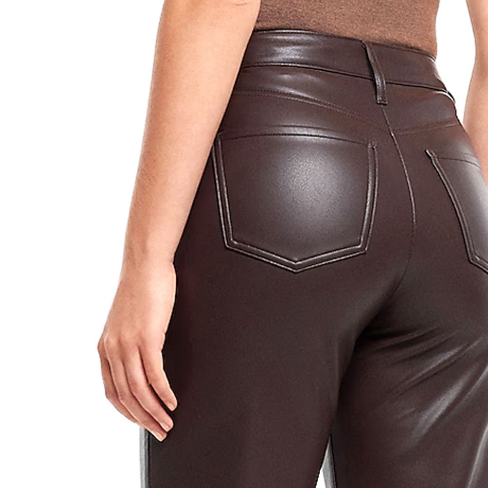 Women’s dark brown leather fit pants