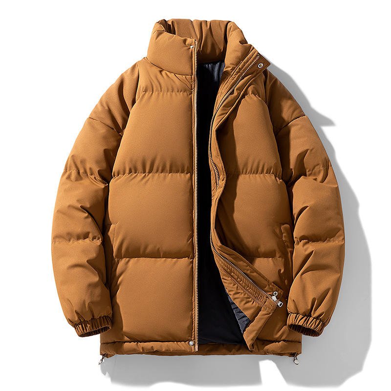 orangish brown bubble jacket