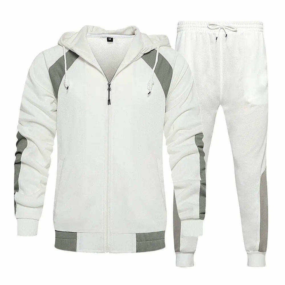 Men's premium white & charcoal tracksuit set