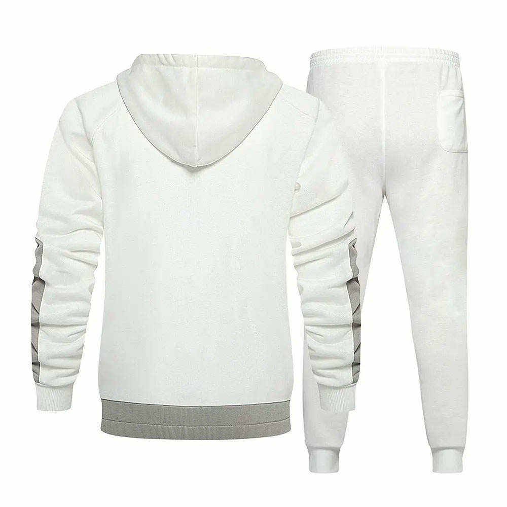 Men's Premium White & Charcoal Tracksuit Set - Image 2