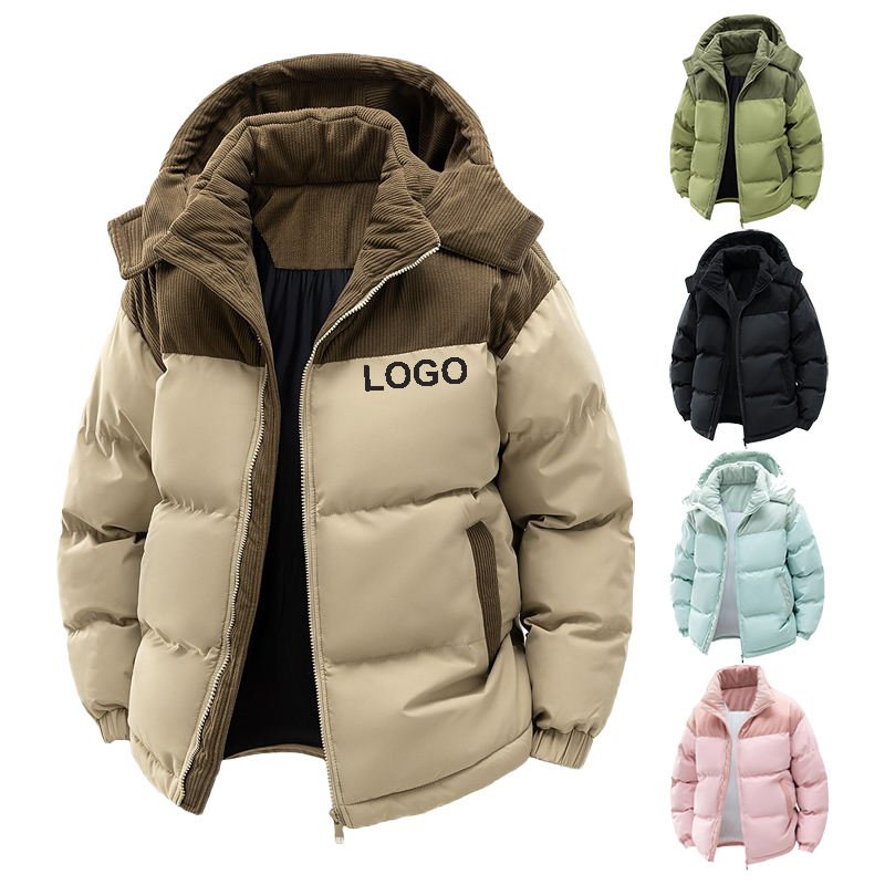Skin and brown contrast bubble jacket