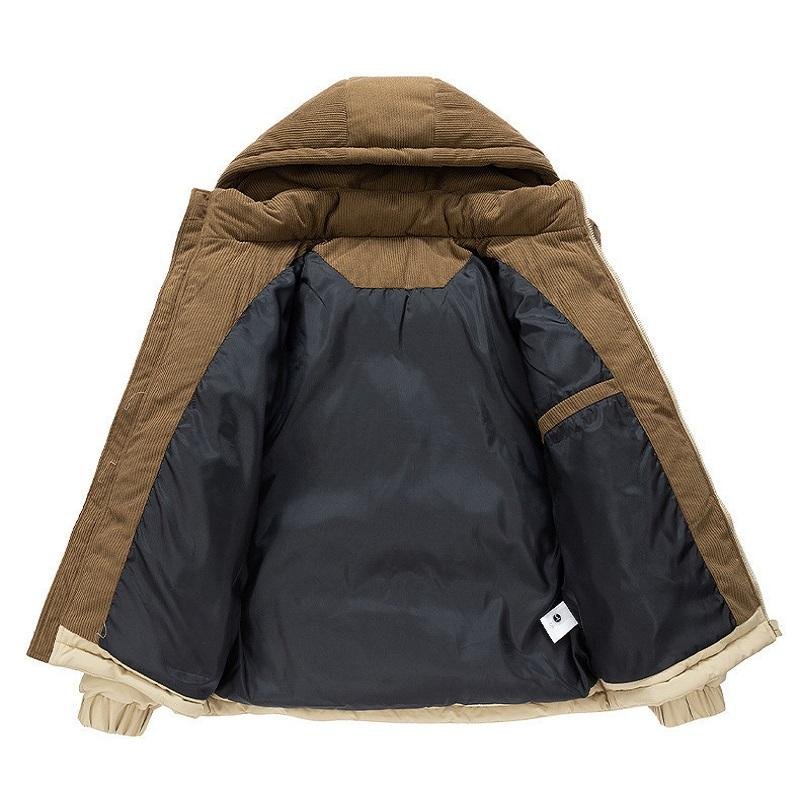 Men's Premium Skin & Brown Contrast Bubble Jacket - Image 2