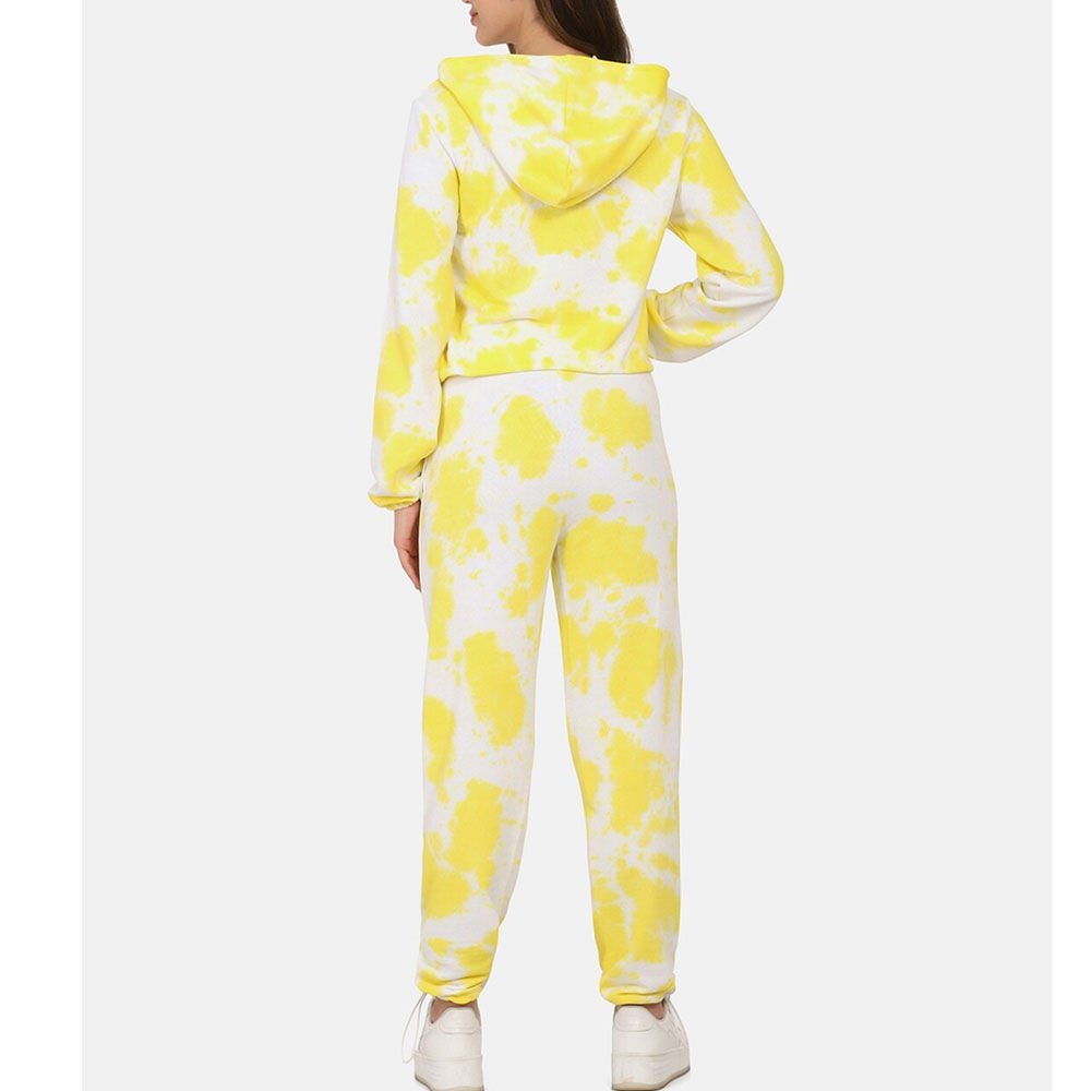 Women’s yellow and white contrast tracksuit