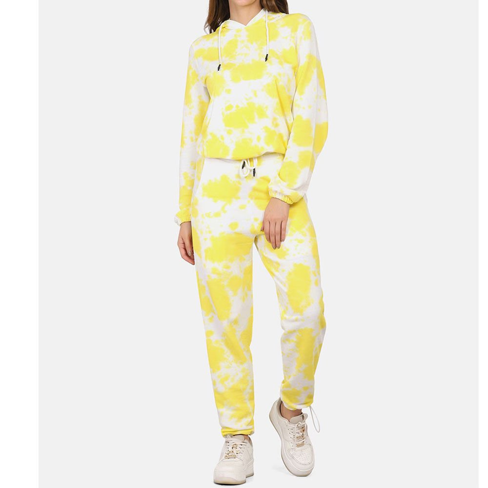 Women’s Yellow & White Contrast Tracksuit - Image 3