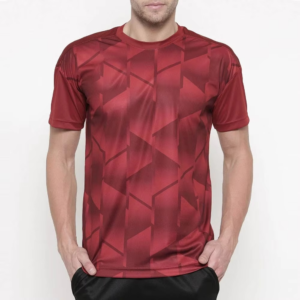 Red sublimation sports T-shirt
