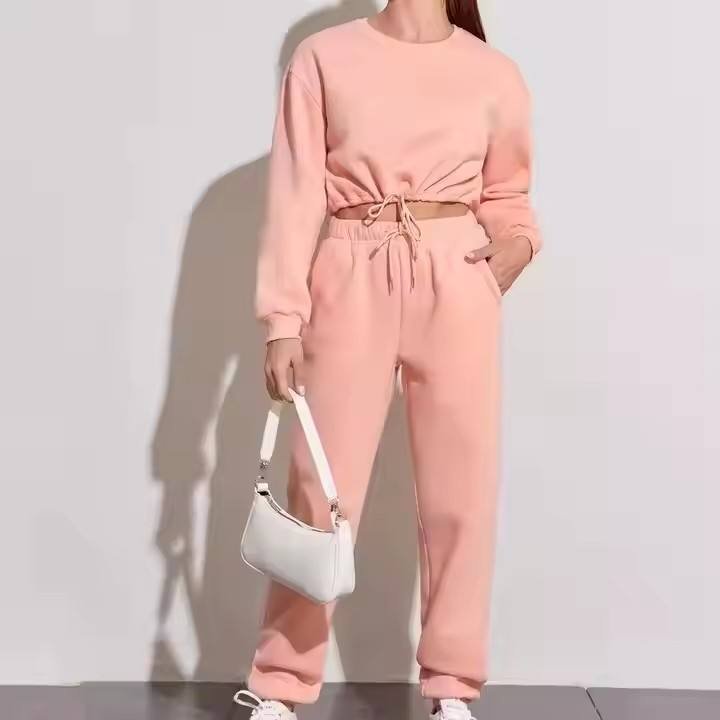Women’s Baby Pink & Light Green Two-Piece Fleece Lounge Set - Image 4