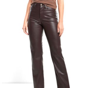 Women’s dark brown leather fit pants