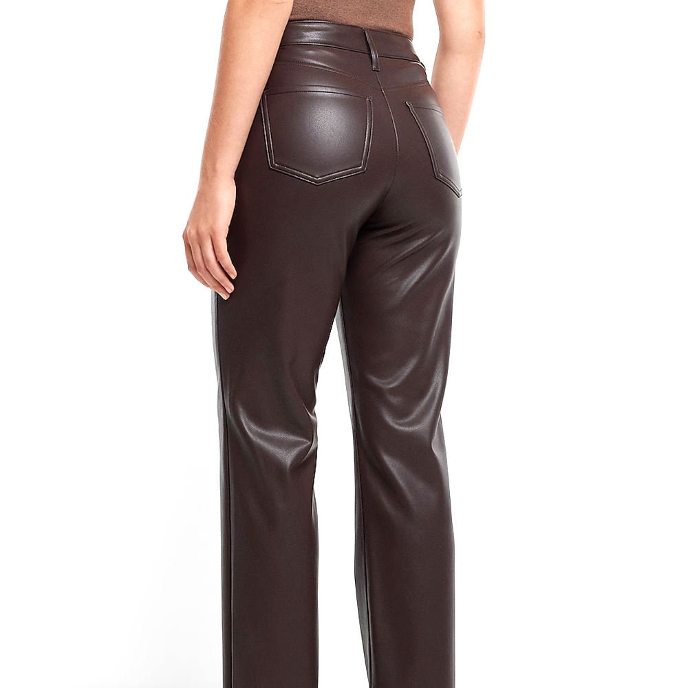 Women’s dark brown leather fit pants