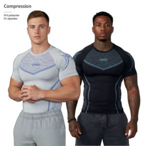 Men's quick-dry compression T-shirt for gym fitness running and training