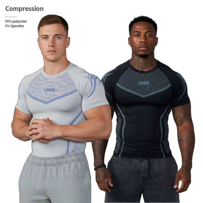 Men's quick-dry compression T-shirt for gym fitness running and training