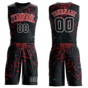 Custom sublimated basketball jersey set with personalized team design