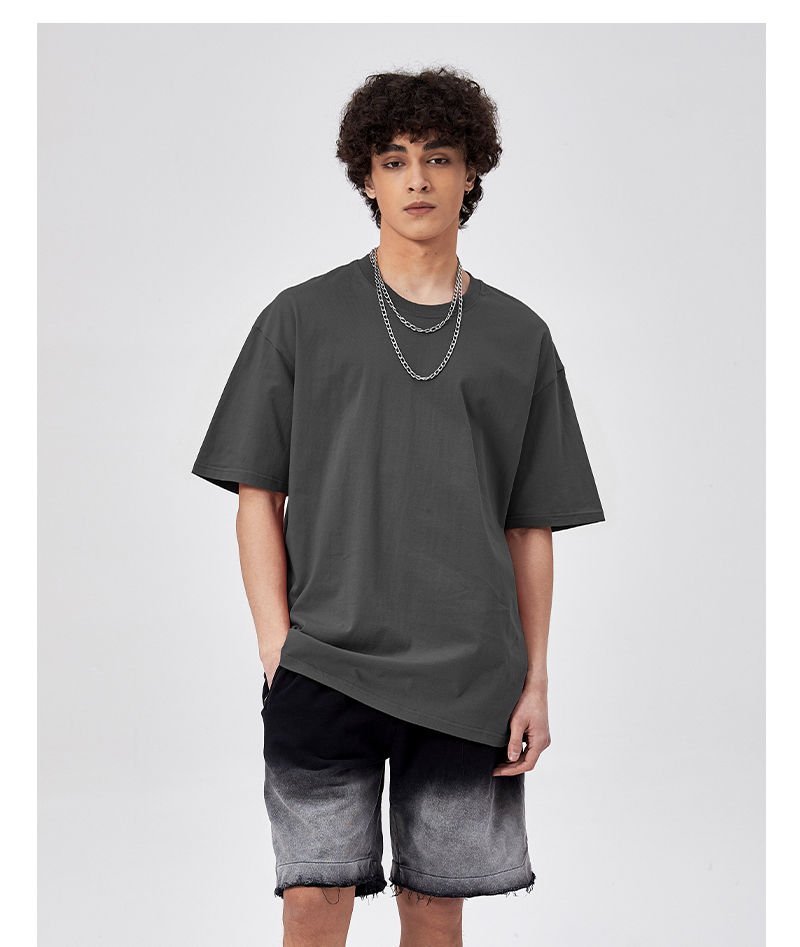 Men's custom 100% cotton T-shirt with classic O-neck and short sleeves