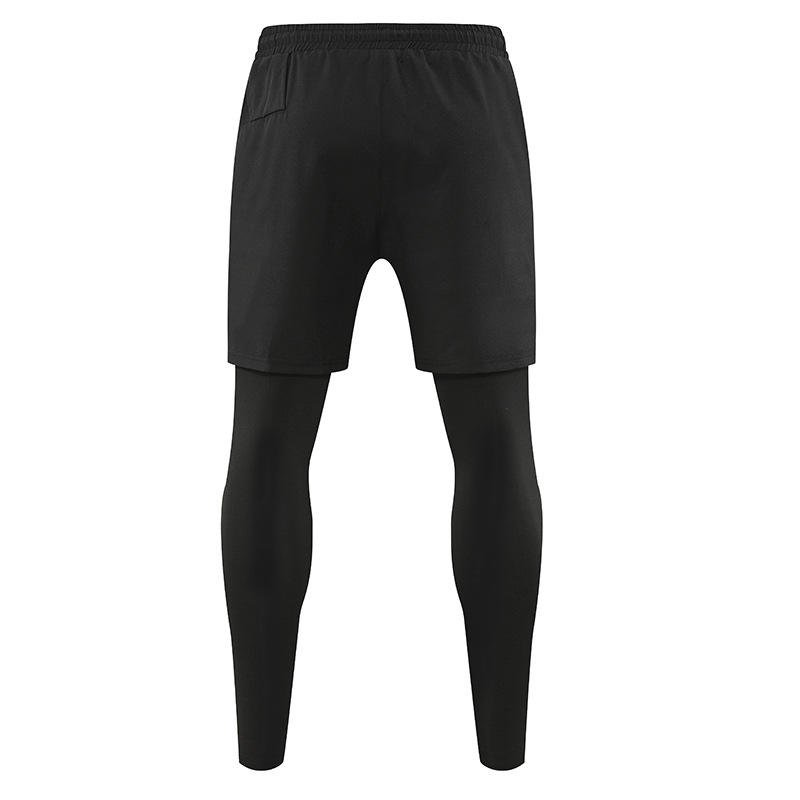 Men's 2-in-1 running pants with compression layer and pockets