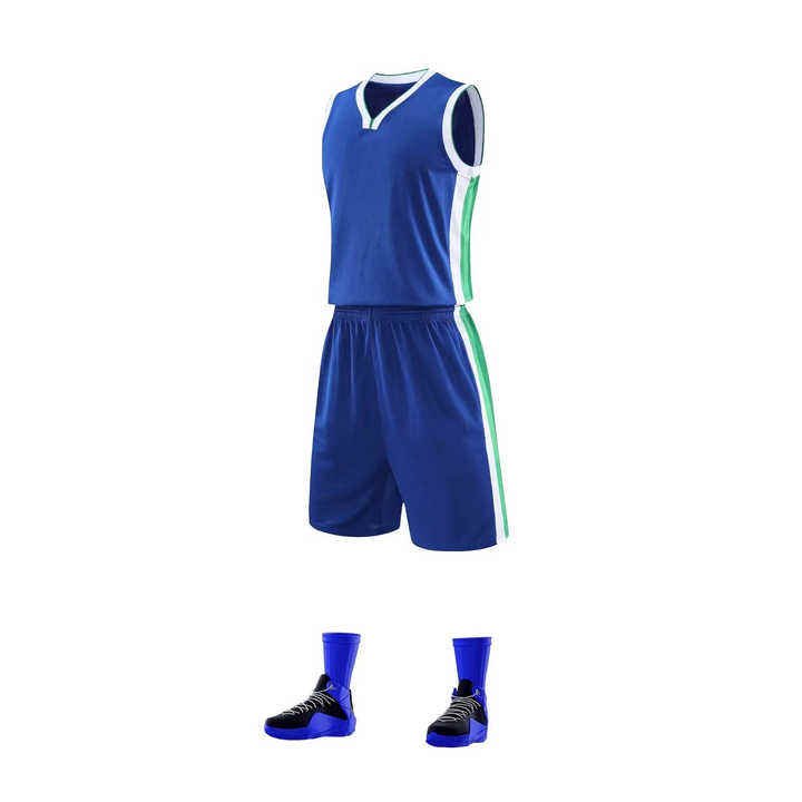 Custom slim fit basketball jersey set with sublimation printing and matching sports shorts