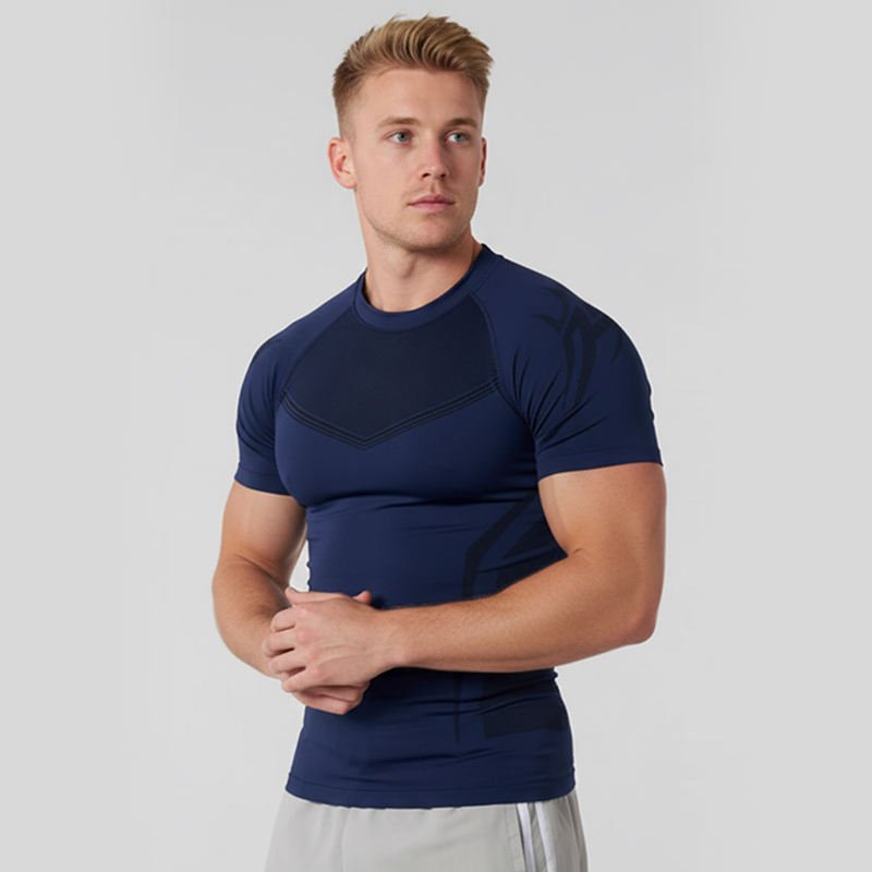 Men's quick-dry compression T-shirt for gym fitness running and training