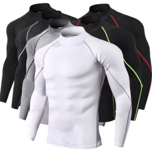 Men's long sleeve compression shirt for running and gym workouts