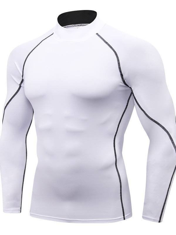 Men's long sleeve compression shirt for running and gym workouts