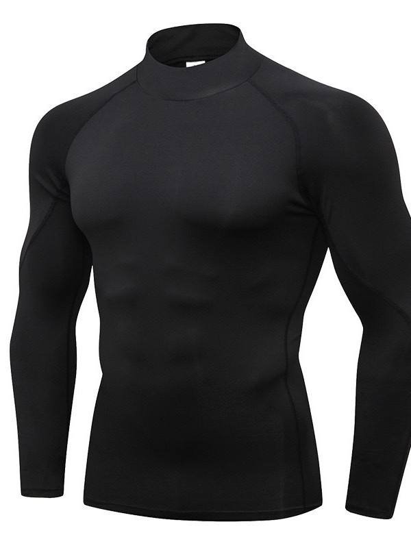 Men's long sleeve compression shirt for running and gym workouts