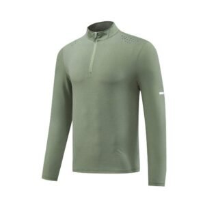 Men's half-zip sports shirt with stand collar and long sleeves Men's half-zip sports shirt with stand collar and long sleeves