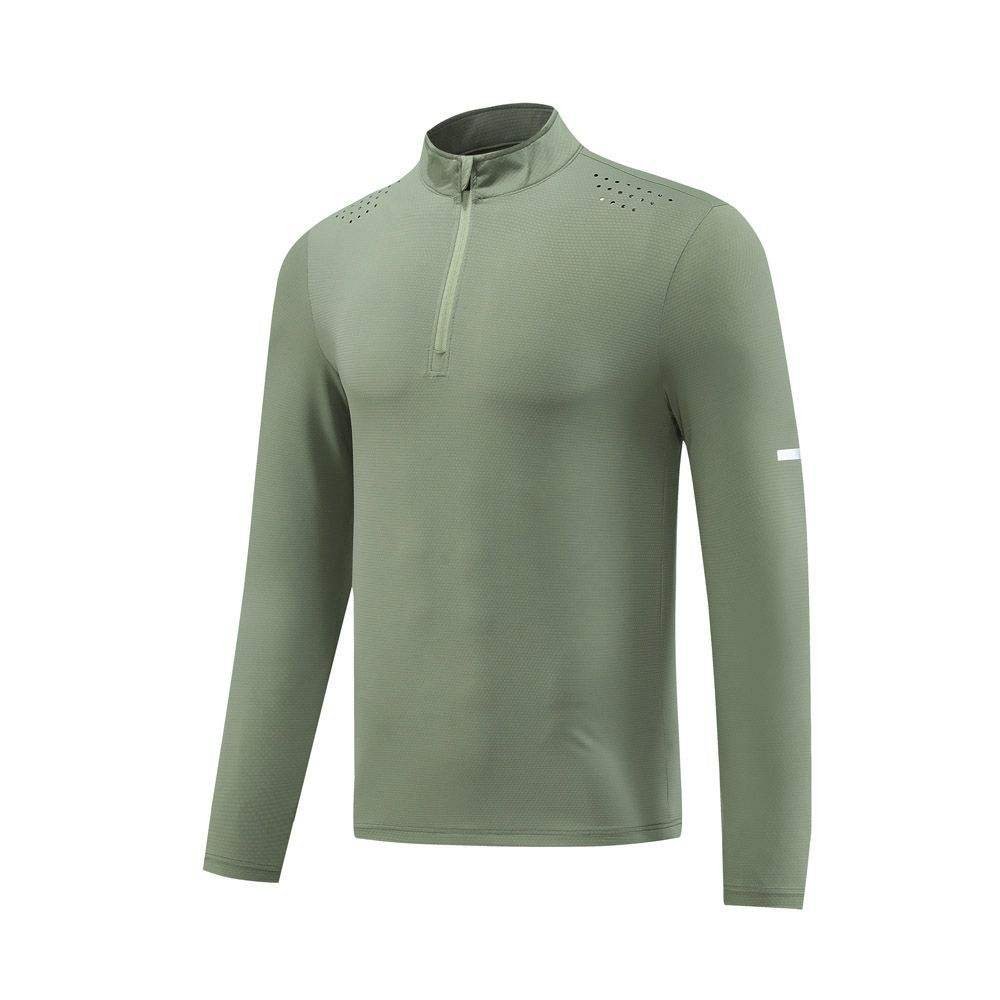 Men's half-zip sports shirt with stand collar and long sleeves Men's half-zip sports shirt with stand collar and long sleeves