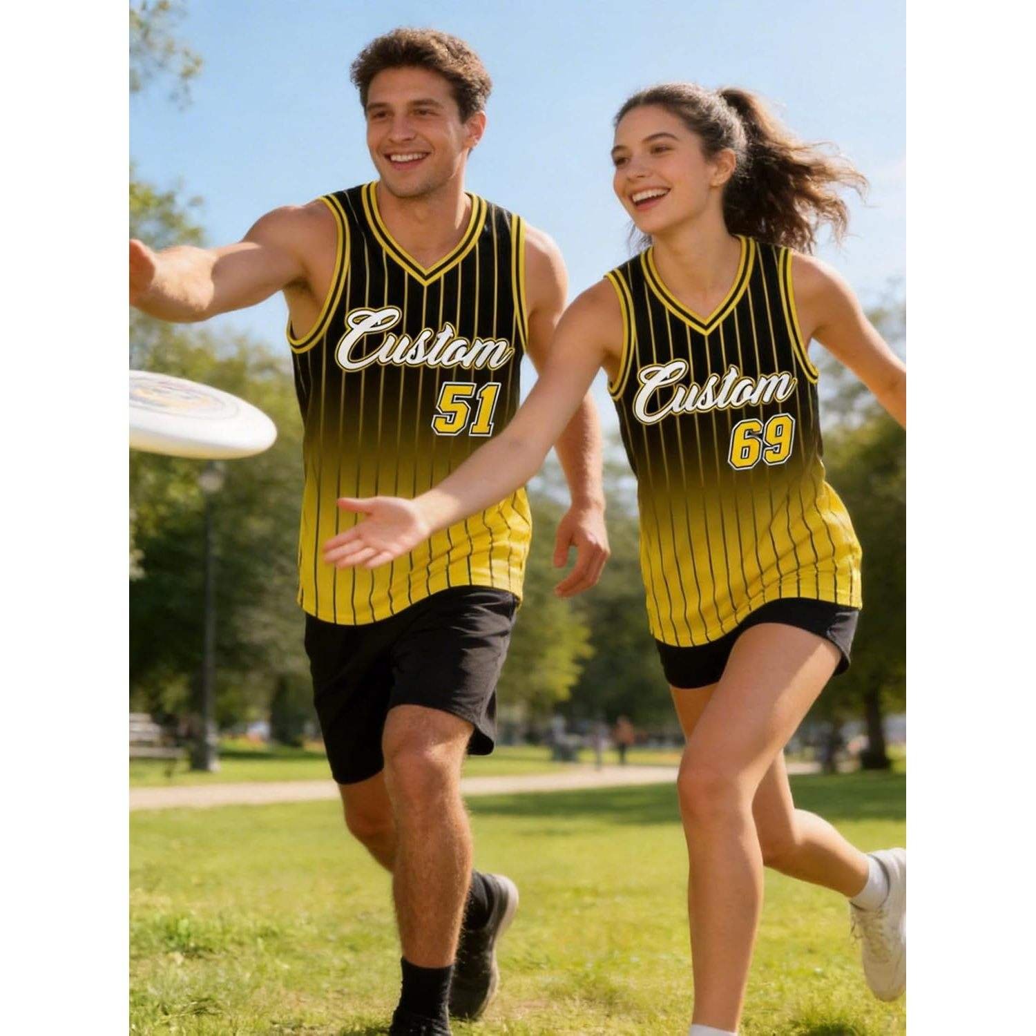 Custom men's basketball jersey set with matching shorts and personalized team design
