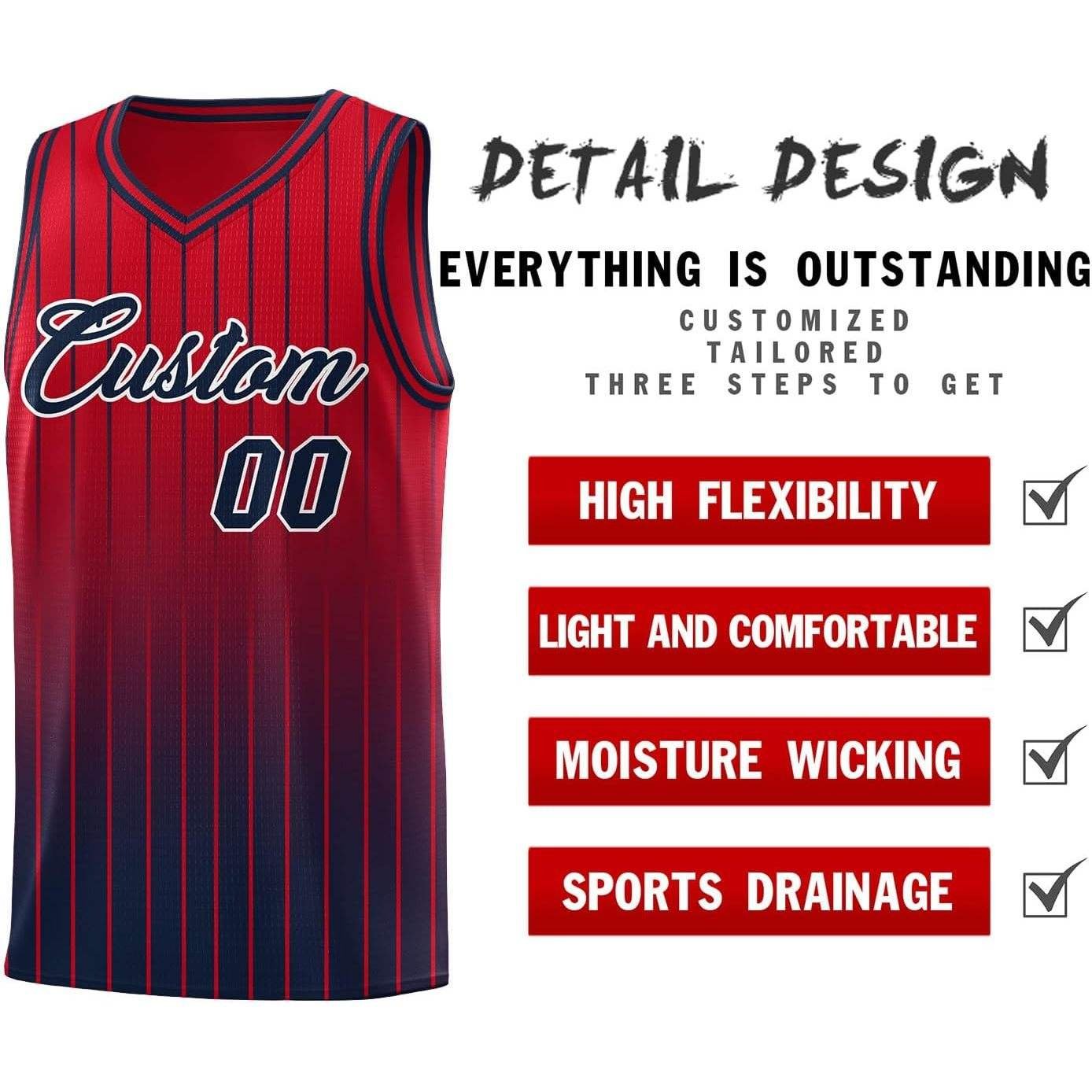Custom men's basketball jersey set with matching shorts and personalized team design