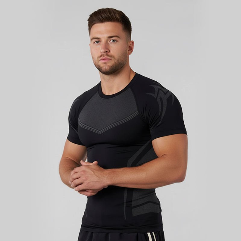 Men's quick-dry compression T-shirt for gym fitness running and training