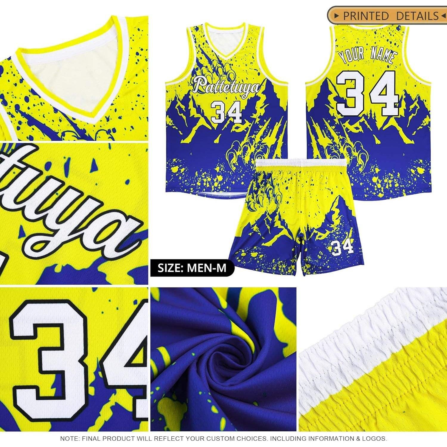 Custom men's basketball jersey set with matching shorts and personalized team design
