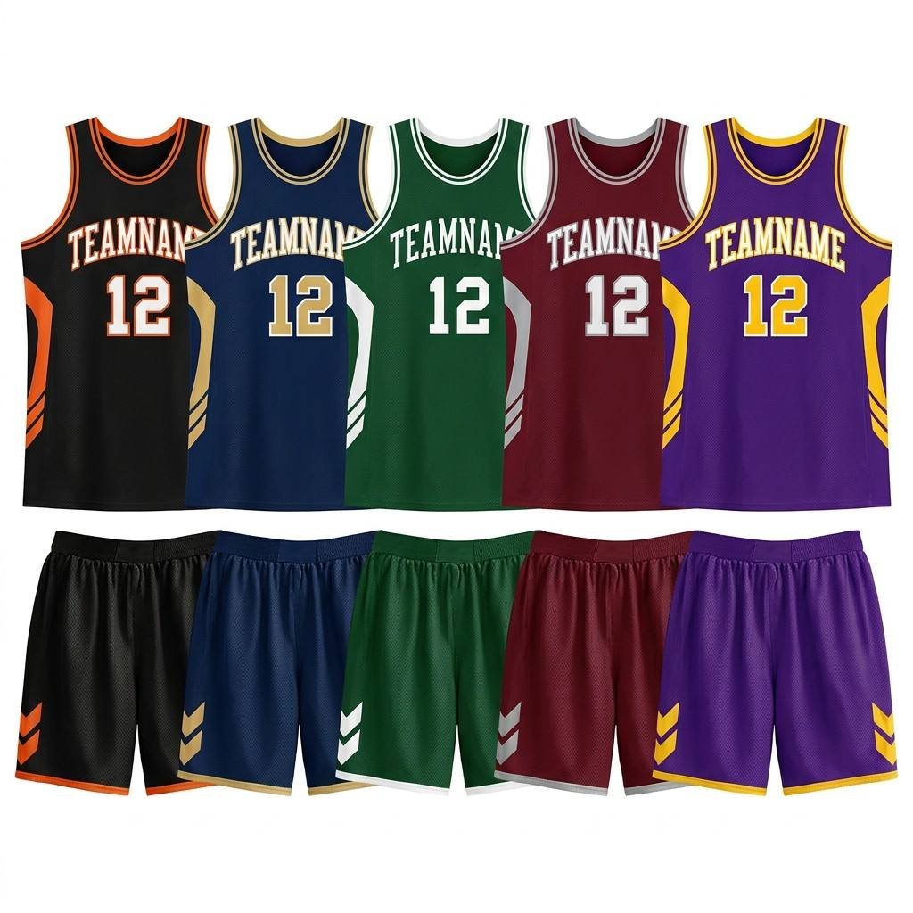Custom sleeveless basketball uniform with matching shorts and personalized team design