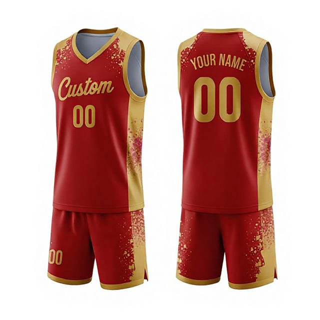 Polyester breathable basketball uniform with matching jersey and shorts