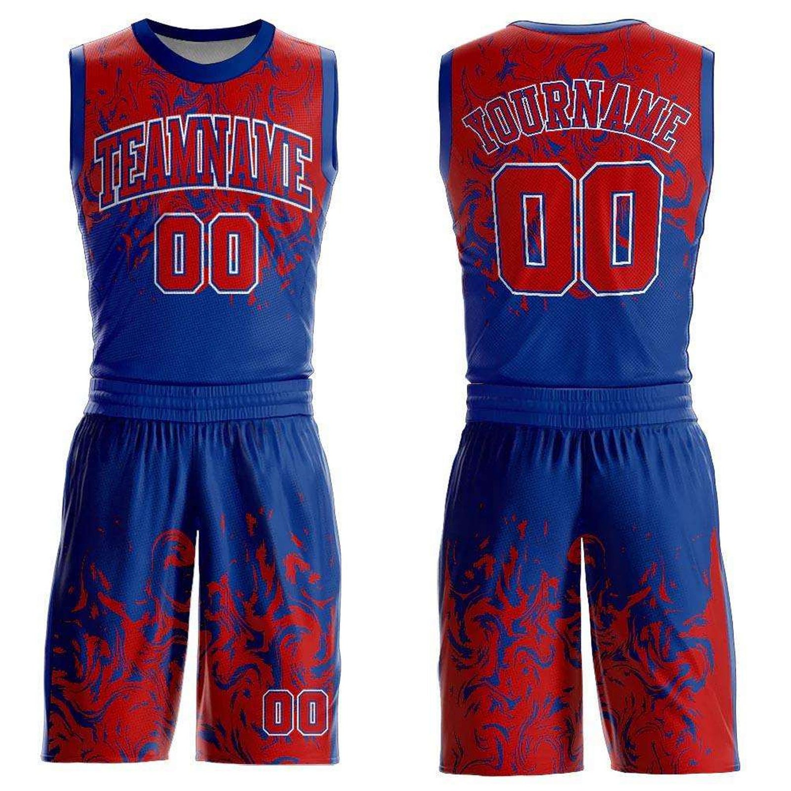 Custom sublimated printed basketball kit made from 100% polyester
