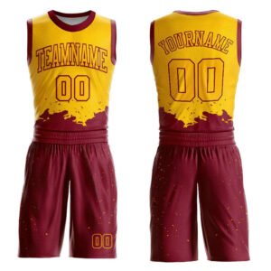 Custom sublimated printed basketball kit made from 100% polyester