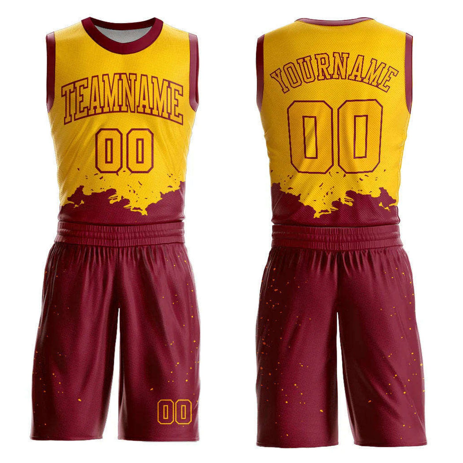 Custom sublimated printed basketball kit made from 100% polyester