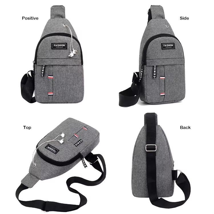 Waterproof men's crossbody bag with adjustable shoulder strap