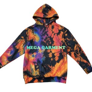 Men's custom tie dye DTG graphic print cotton hoodie