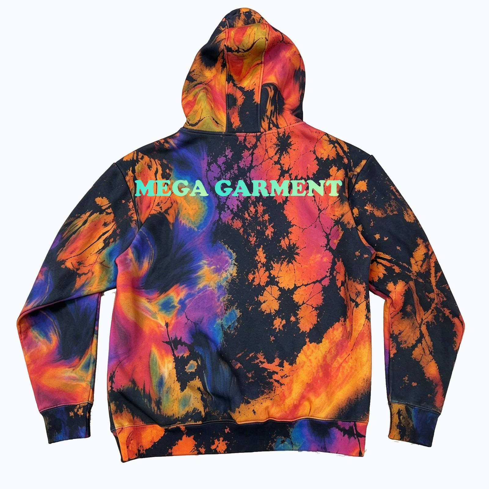 Men's custom tie dye DTG graphic print cotton hoodie