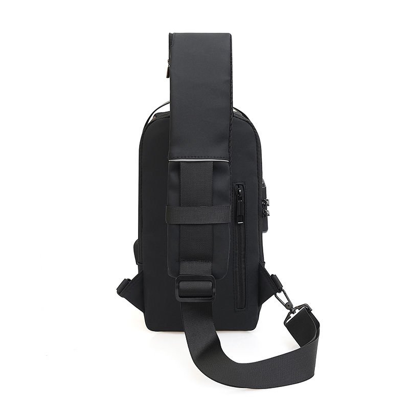 Waterproof men's sling bag with USB port
