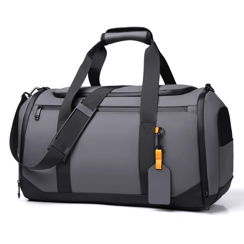 Waterproof sports duffel bag with shoe compartment