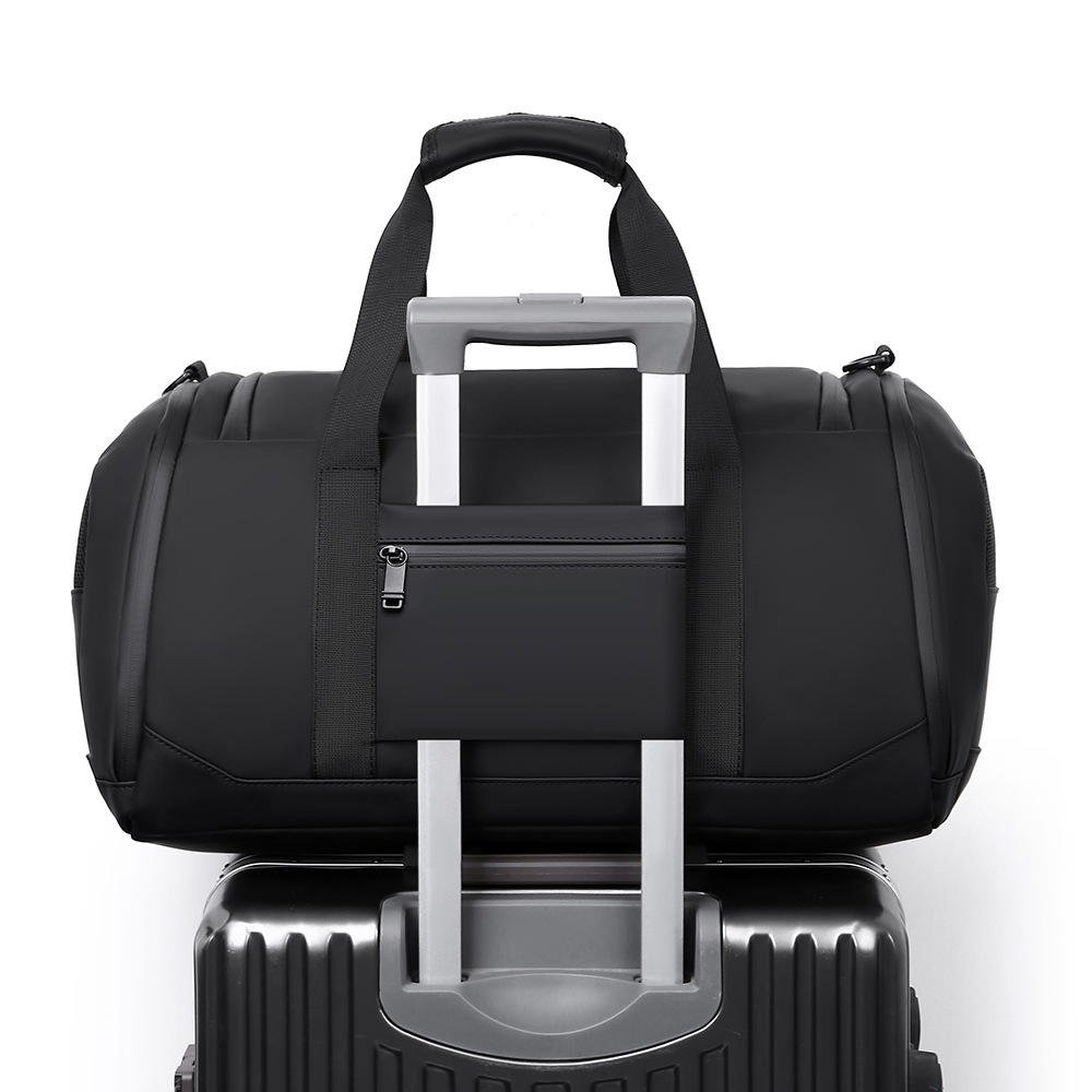 Waterproof sports duffel bag with shoe compartment