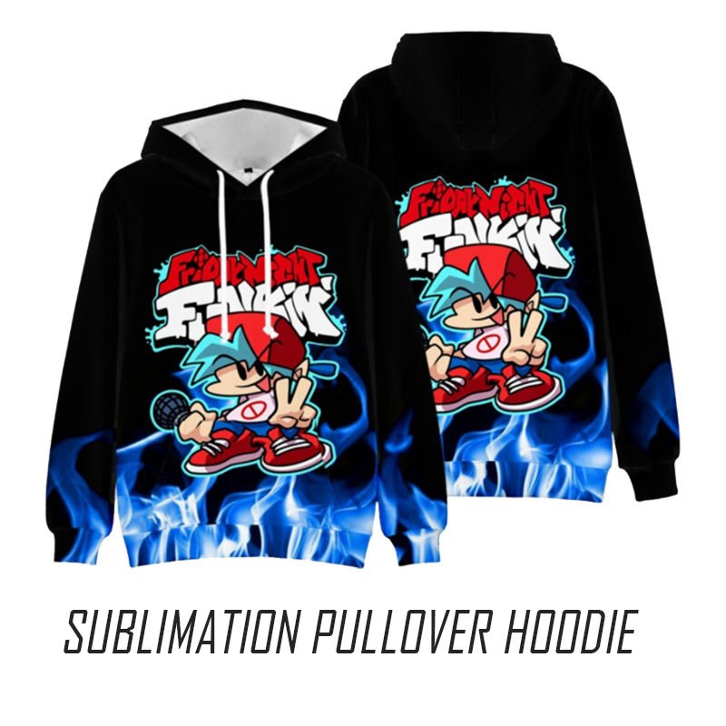 Custom sublimation anime hoodie with full-body polyester print