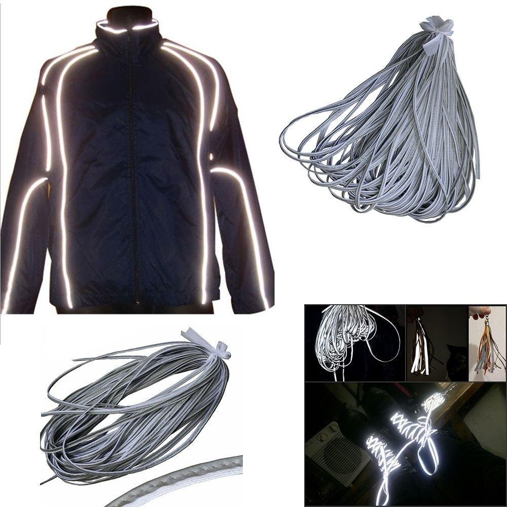 Men's reflective nylon tracksuit with white piping and sporty windbreaker design
