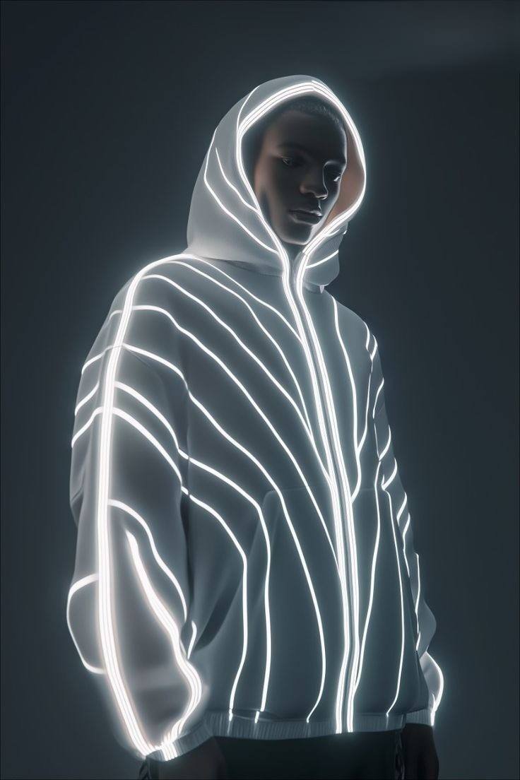 Men's reflective nylon tracksuit with white piping and sporty windbreaker design